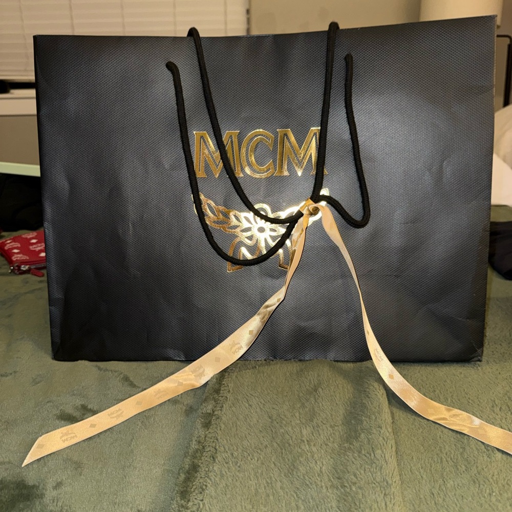 MCM Black and Gold Shopping Bag